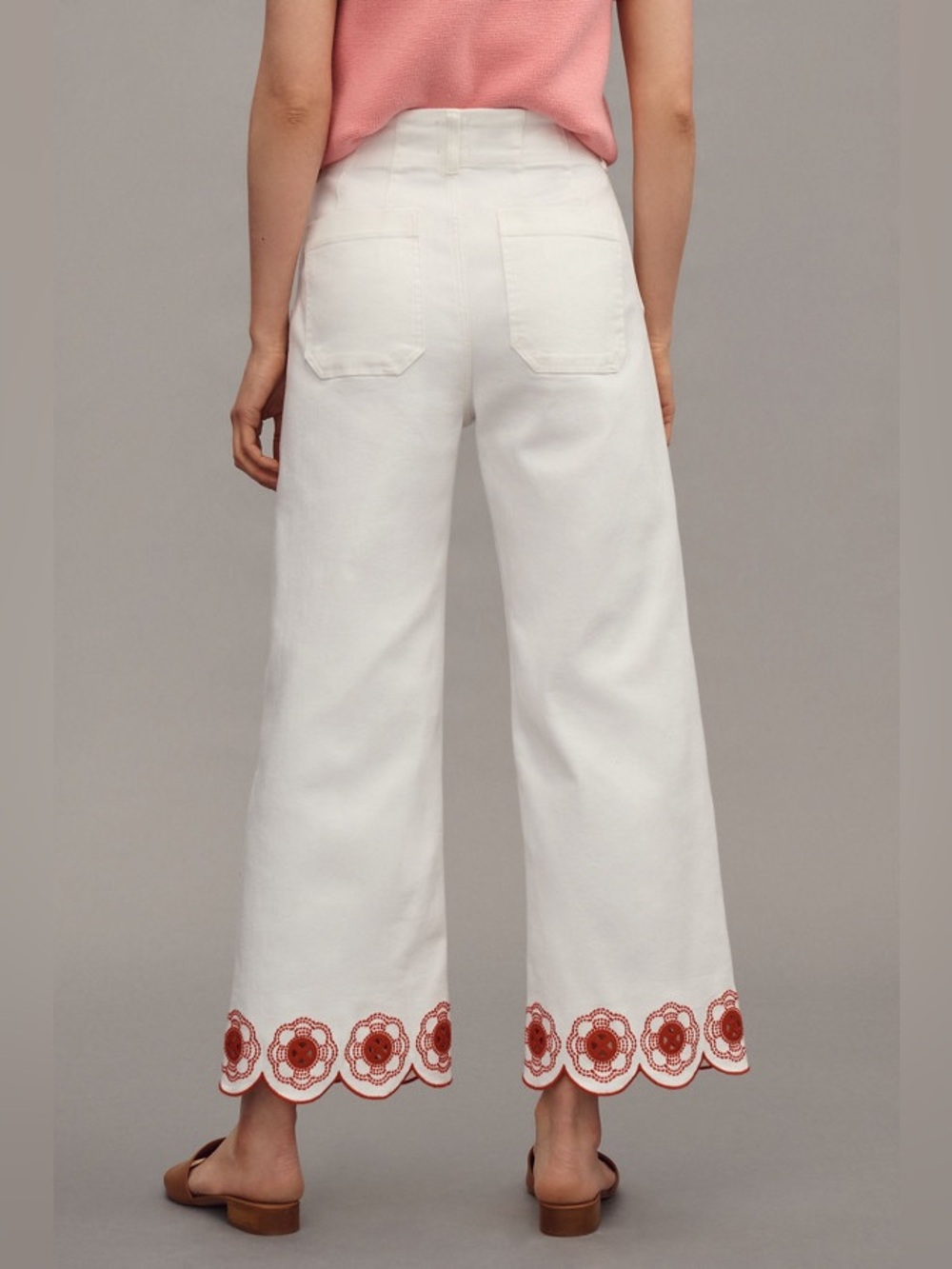 Maeve Anthropologie Colette Cropped High-Rise Wide-Leg Jeans Scallop-Hem Edition - Picture 3 of 11